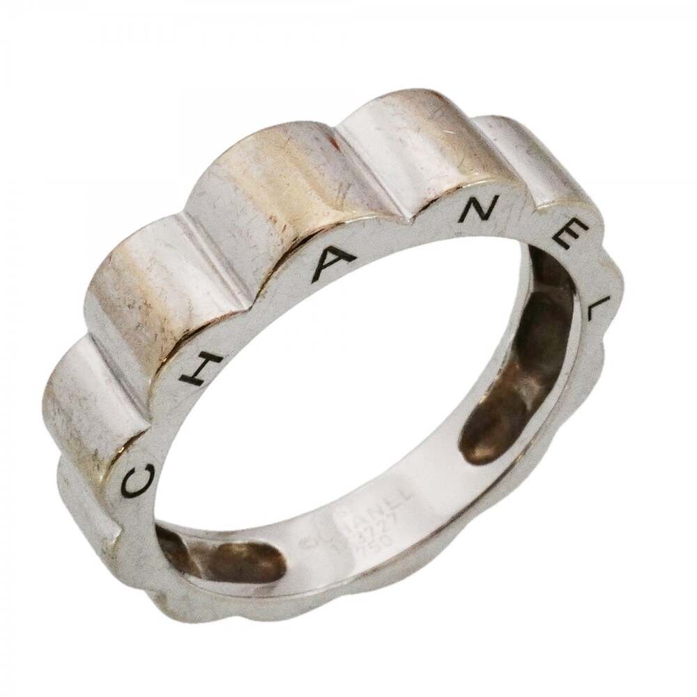 Chanel Camellia Ring 18K White Gold #266326C19B